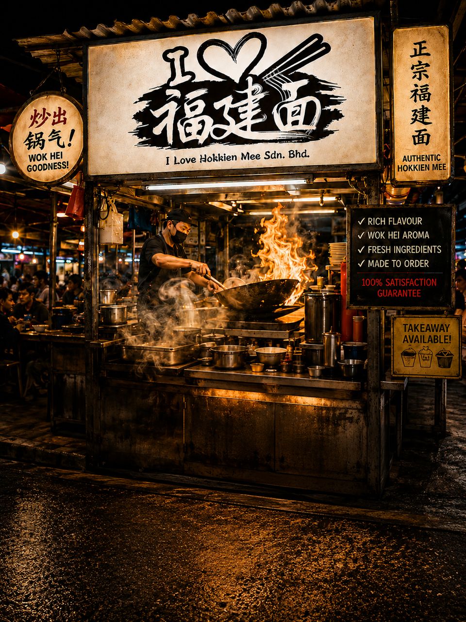 Our signature wok-fired Hokkien Mee